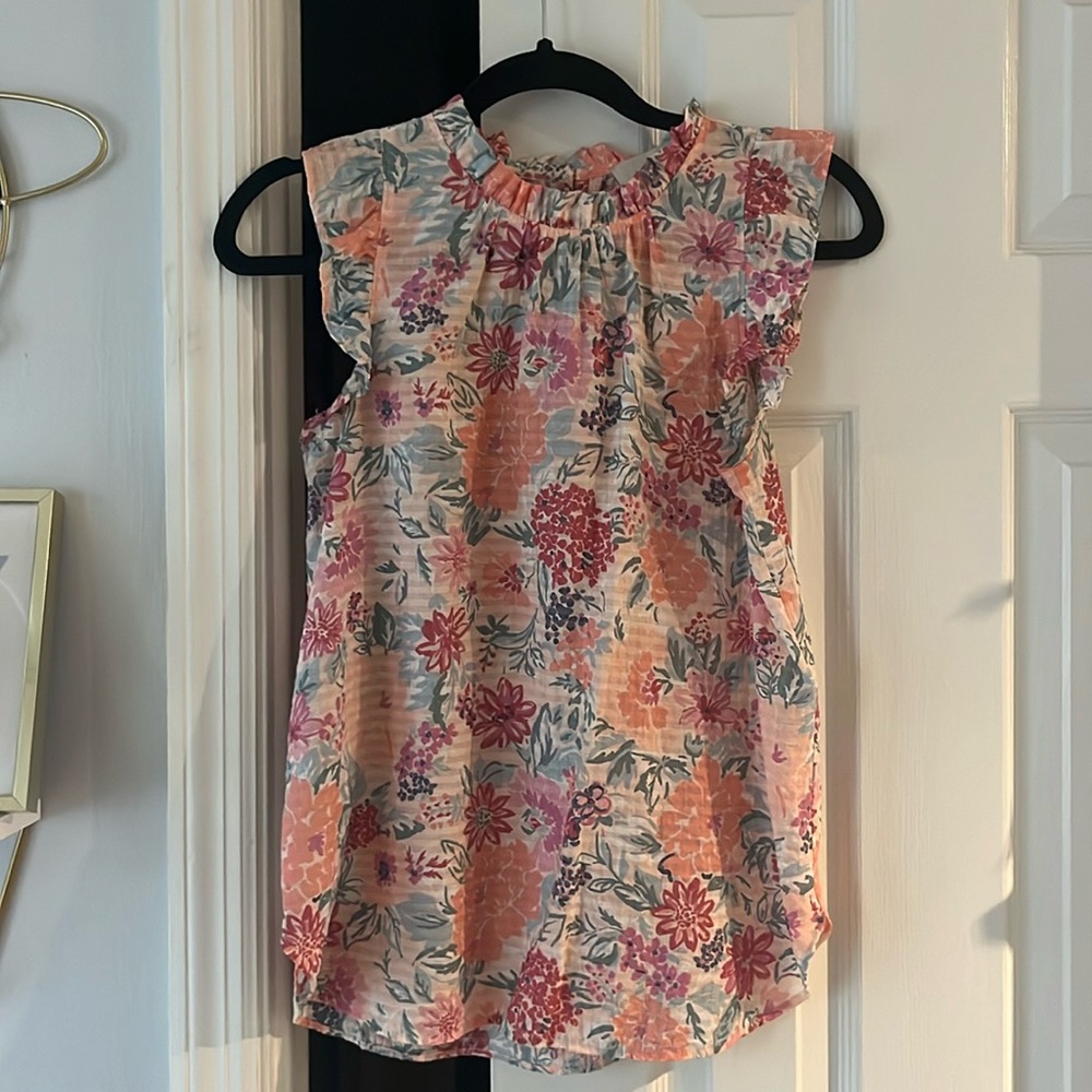 Loft Small Floral Sleeveless Blouse